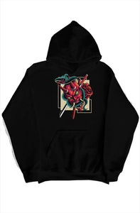 Demon and snake hoody Black