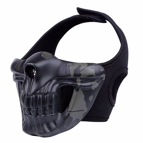 Half-SKULL Mask BLACK CAMO
